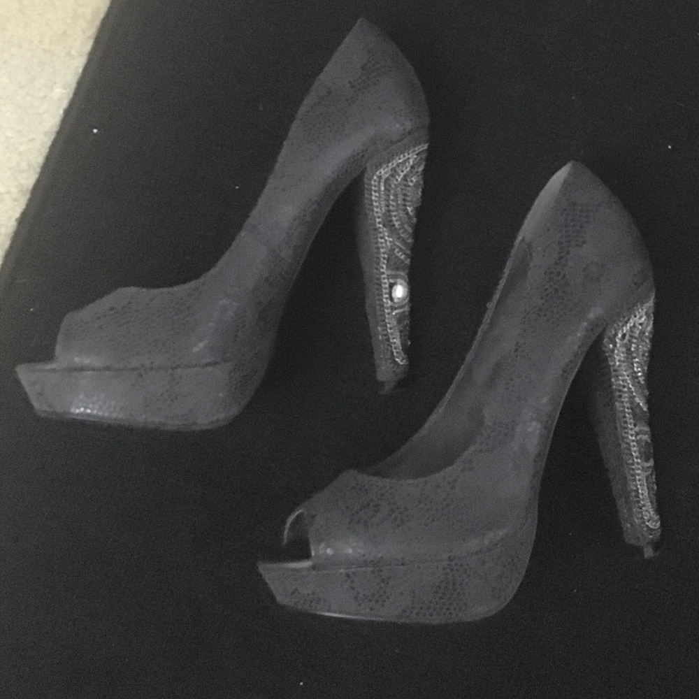 Decorated Grey Heels